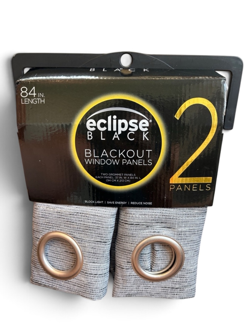 Eclipse Blackout Window Panels Gray Two Grommet Panels 84” Length Curtain